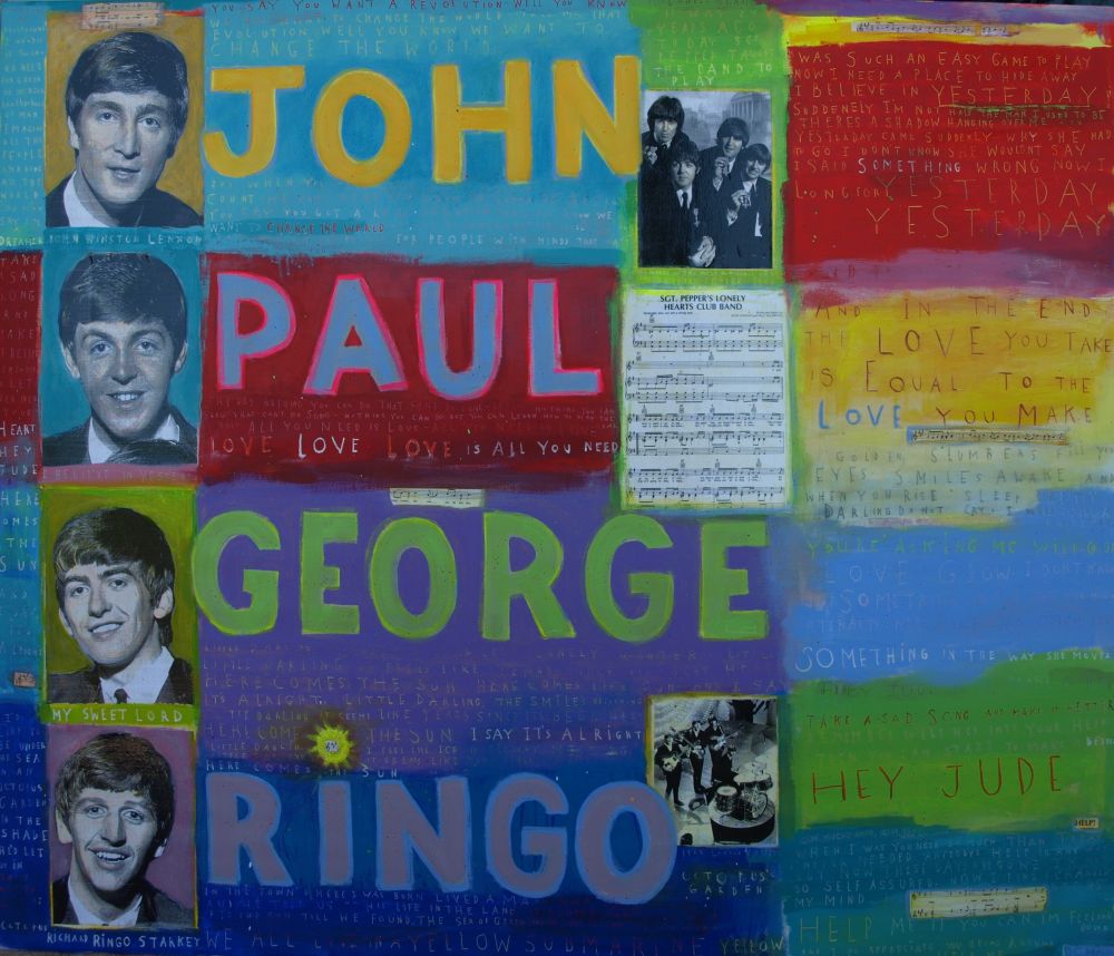 David McGough painting Beatles 5